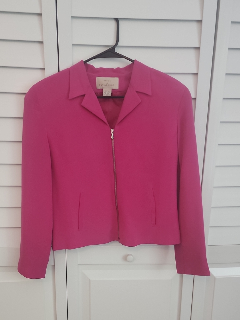 Tahari ASL Hot Pink Zip-Front Blazer Jacket